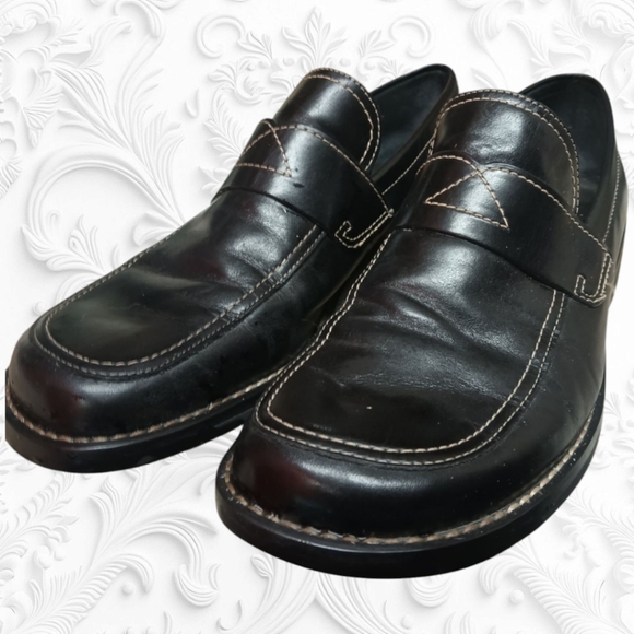 Franco Sarto Black Leather Loafers - Picture 1 of 7